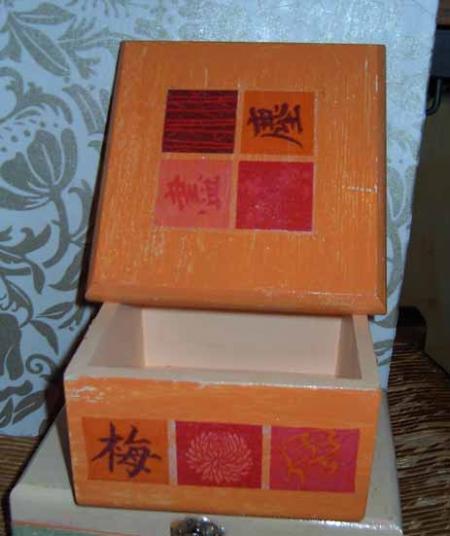 Boite craquelee mandarine