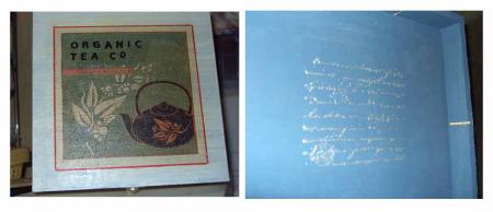 Boite � th� int�rieur bleu