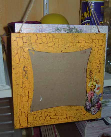 Cadre craquel� au bouquet